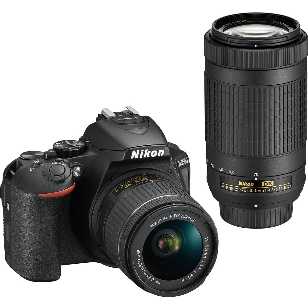 Nikon D5600 Digital SLR Camera Black + AF-P 18-55mm VR + AF-P 70-300mm ED VR Twin Lens Kit
