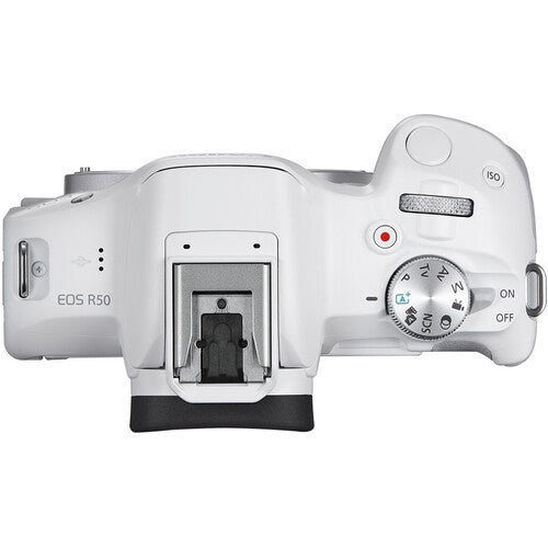 Canon EOS R50 Mirrorless Digital Camera + 18-45mm f/4.5-6.3 Lens Kit - White