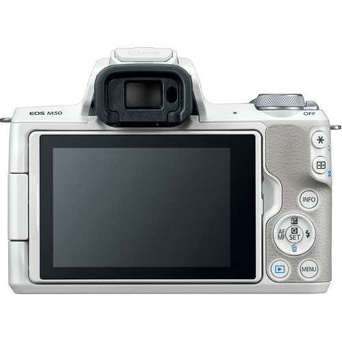 Canon EOS M50 Mirrorless Digital Camera + 15-45mm Lens - White