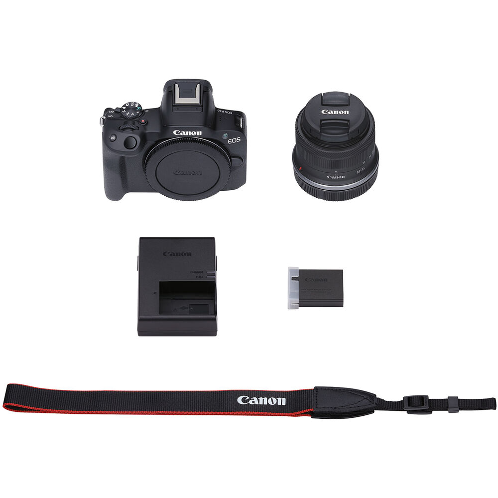 Canon EOS R50 Mirrorless Digital Camera + 18-45mm f/4.5-6.3 Lens Kit - Black
