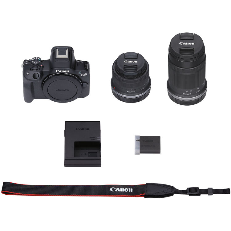 Canon EOS R50 Mirrorless Camera + RF-S 18-45mm + RF-S 55-210mm Lens Kit - Black