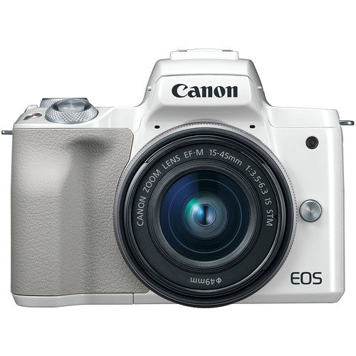 Canon EOS M50 Mirrorless Digital Camera + 15-45mm Lens - White