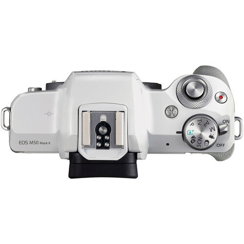 Canon EOS M50 Mark II Mirrorless Digital Camera + 15-45mm Lens - White